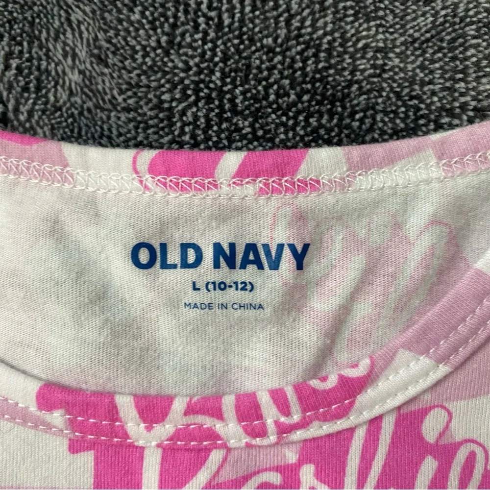Old Navy Pink Checkered Barbie Kids Tank Top - Picture 5 of 5